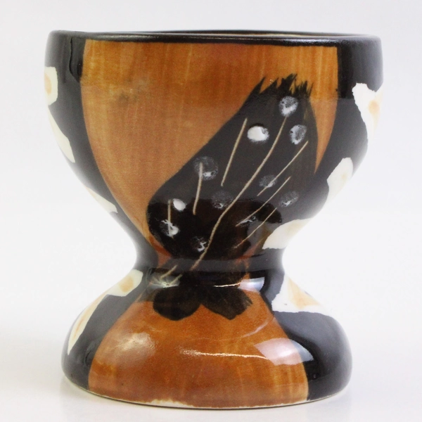 Intshiba Handmade Ceramic Egg Cup Tribal Animal Print Design