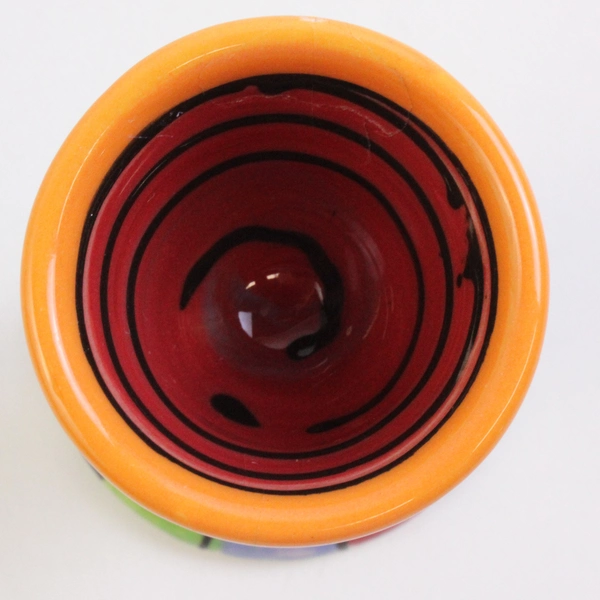 Colorful Handmade Glazed Studio Pottery Egg Cup