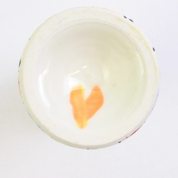 Colorful Handmade Glazed Studio Pottery Egg Cup
