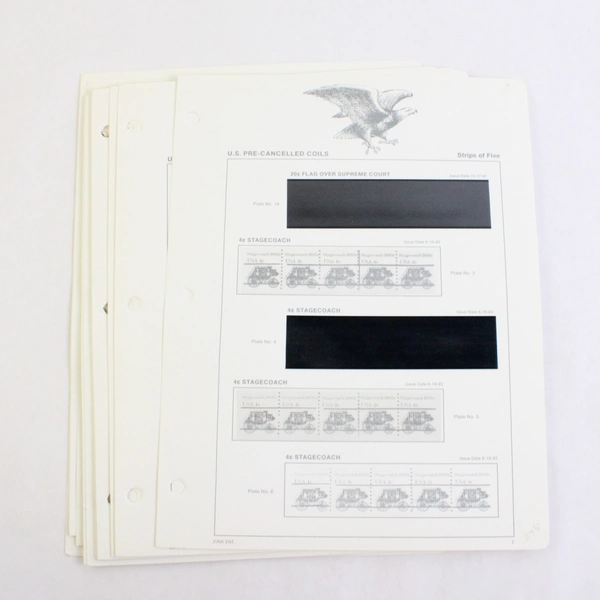 United States Pre-Cancelled Coils Empty 1980s Stamp Album Philately 