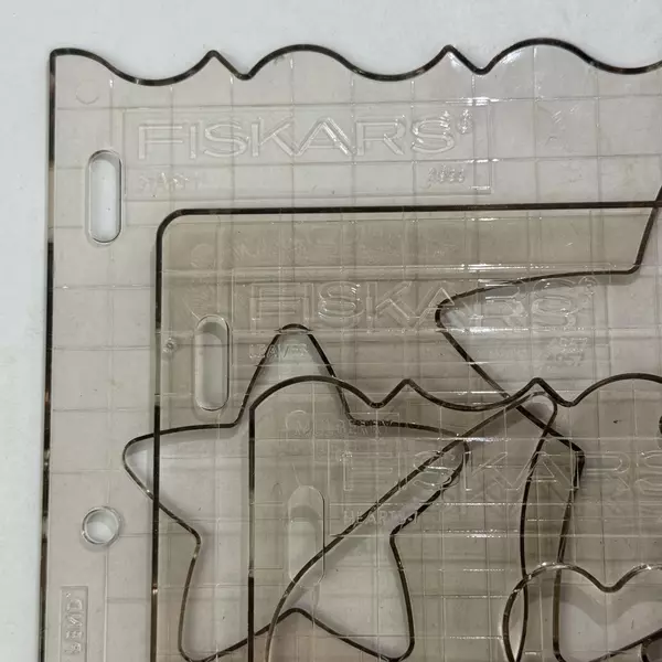 3 Fiskars Hard Plastic Scrapbooking Stencils or Templates Stars Heart Leaves