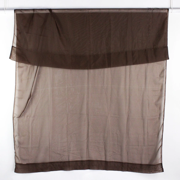 Unbranded Solid Chestnut Brown Color Sheer Curtains Simple 78" x 60"