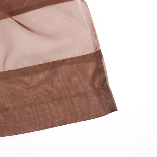 Unbranded Solid Chestnut Brown Color Sheer Curtains Simple 45" x 60"