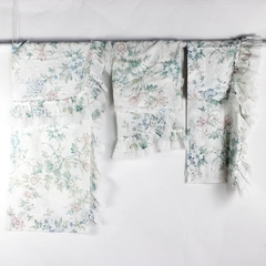 Lot Of 3 Matching Unbranded Floral Valance (88" x 19") & 2 Curtains (60" x 42")