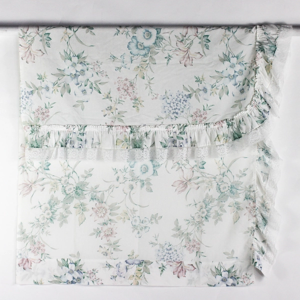 Lot Of 3 Matching Unbranded Floral Valance (88" x 19") & 2 Curtains (60" x 42")