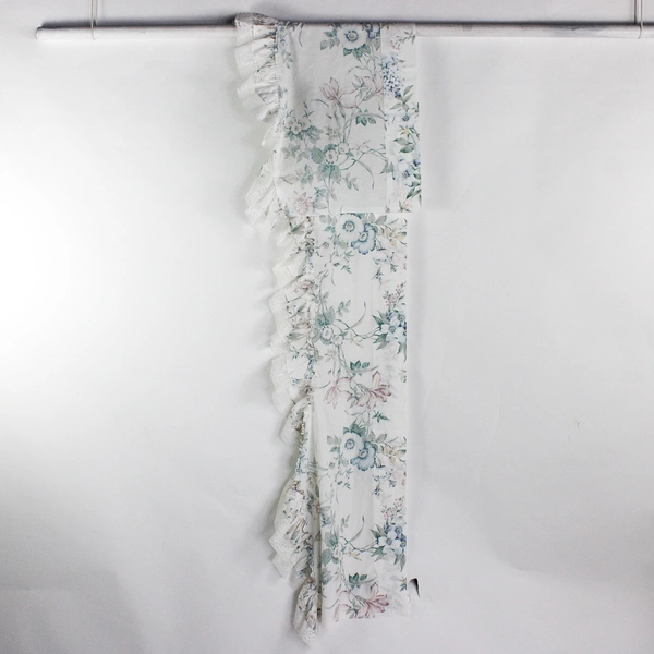 Lot Of 3 Matching Unbranded Floral Valance (88" x 19") & 2 Curtains (60" x 42")