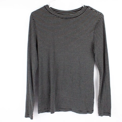 Universal Thread Black and White Striped Long-Sleeve Shirt Women's Small