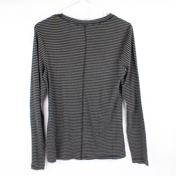 Universal Thread Black and White Striped Long-Sleeve Shirt Women's Small