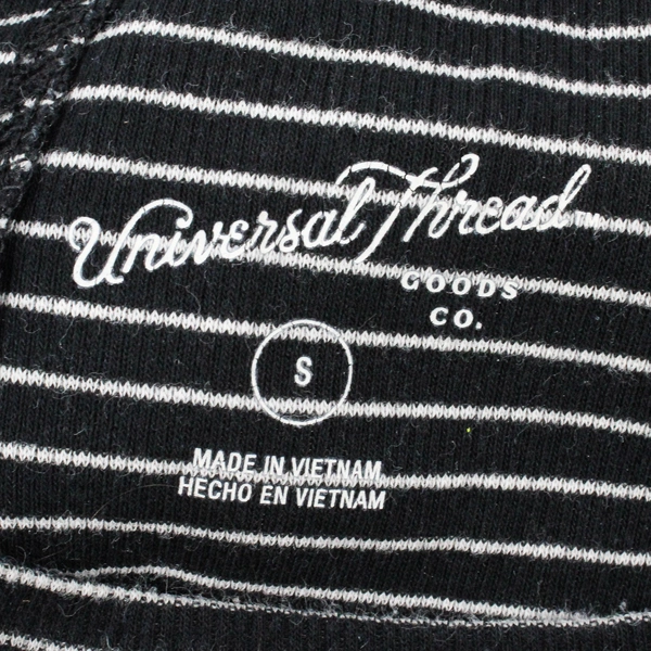 Universal Thread Black and White Striped Long-Sleeve Shirt Women's Small