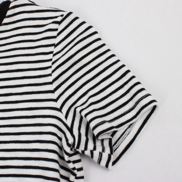 Marled Essentials Black and White Striped T-Shirt Women's Size XS