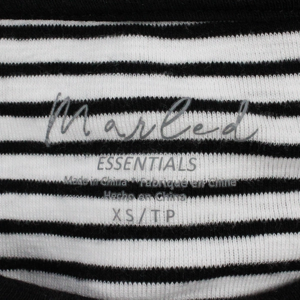 Marled Essentials Black and White Striped T-Shirt Women's Size XS