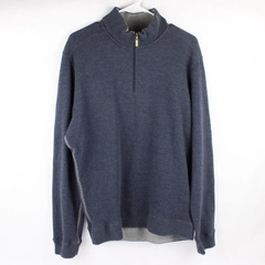 Tehama Blue and Gray Cotton Blend Sweater Men's Size Medium