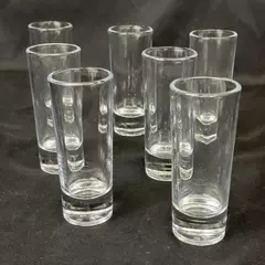 Set of 7 Clear Glass Shooters Shot Glasses 4 Inch