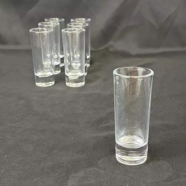 Set of 7 Clear Glass Shooters Shot Glasses 4 Inch