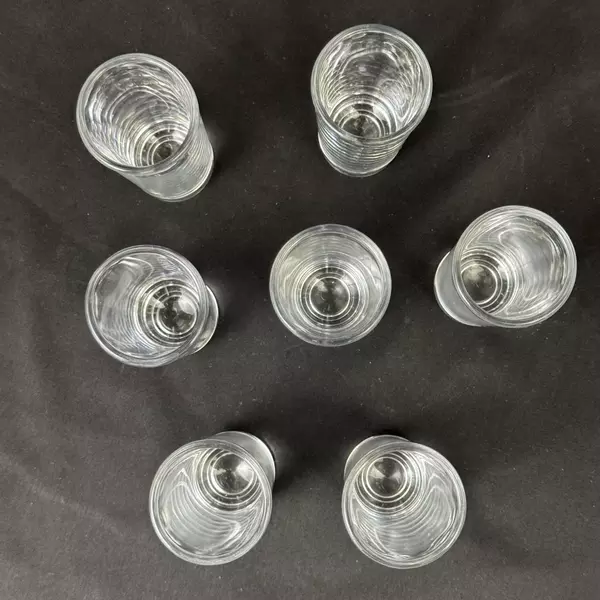 Set of 7 Clear Glass Shooters Shot Glasses 4 Inch