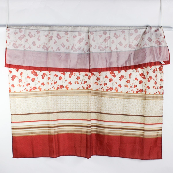 Lot Of 2 Mainstays Red Floral Fabric Shower Curtain & Fabric White Shower Liner