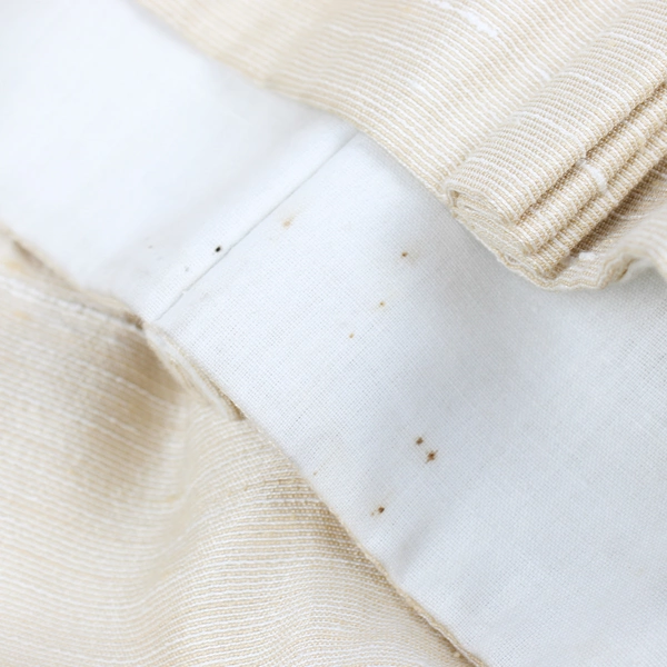 Set Of 2 Matching Unbranded Cream White Lined Fabric Curtains 42" x 44"