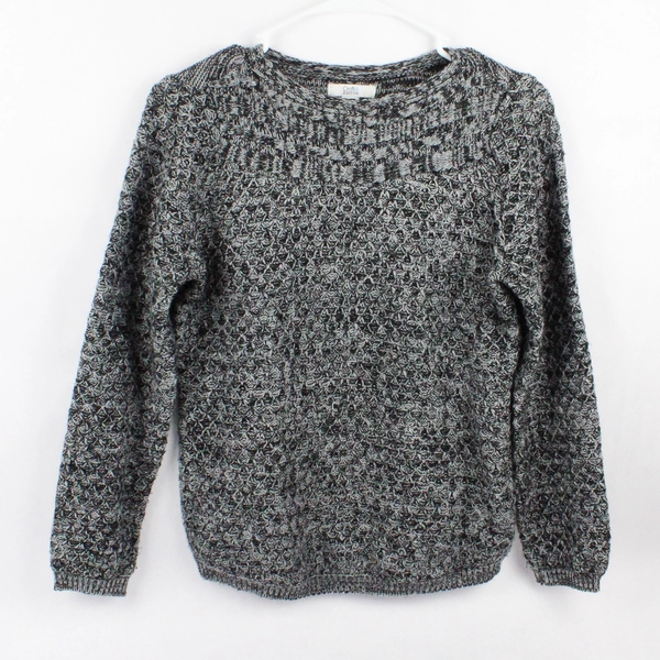 Croft & Barrow Black and Gray Acrylic Knit Sweater Women's Size PS