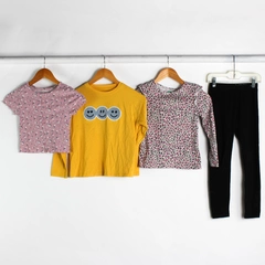 4-Piece Mixed Lot Girls' Tops and Leggings Size 7-8