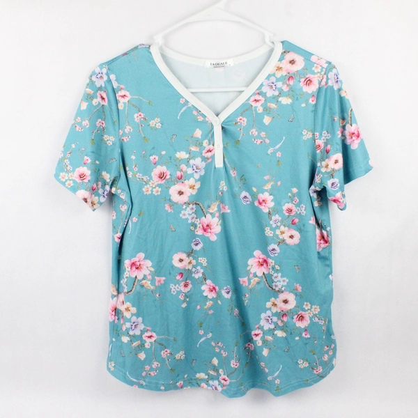 2 Piece Ekouaer Pajama Top and Bottom Set Floral Print Women's Small