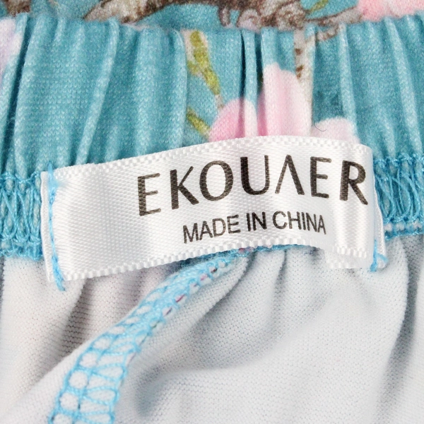 2 Piece Ekouaer Pajama Top and Bottom Set Floral Print Women's Small