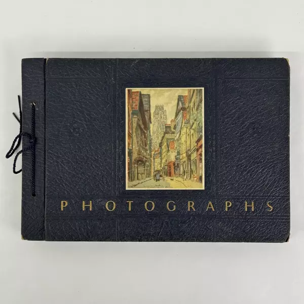 Vtg Cardboard Cover Photograph Album W/ Photograph Mounting Corners On The Pages