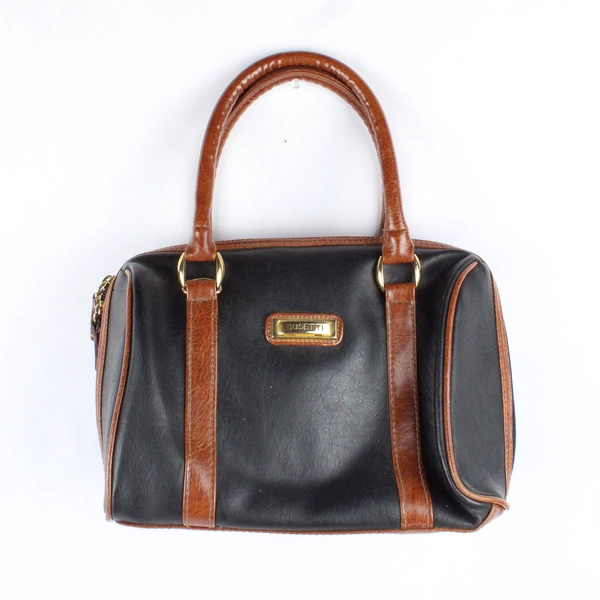 Rosetti Small Hand Bag Black/Brown Vinyl Faux Leather