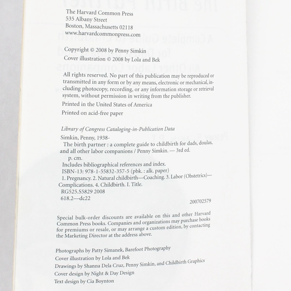 The Birth Partner by Penny Simkin Complete Guide For Labor Companions  2008 PB