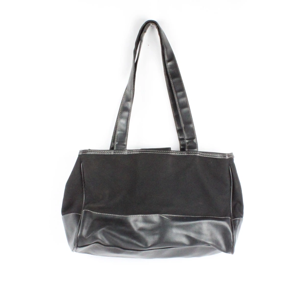 Faded Glory Satchel Handbag Black Faux Leather Y2K Gold Hardware