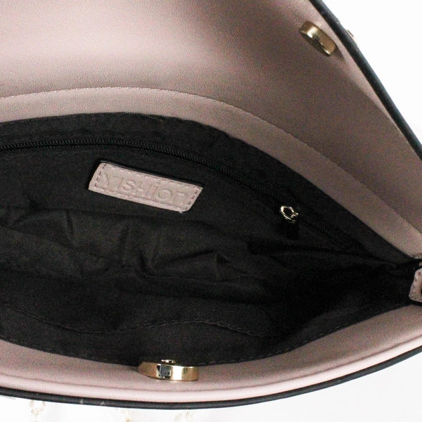 Yishun Accessories Clutch Bag Solid Pink Color Faux Leather Gold Hardware Flawed