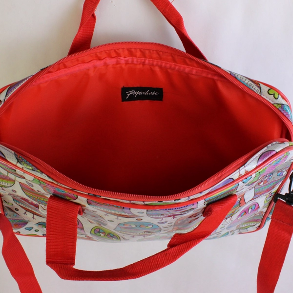 2 Pc Paperchase Multicolor Owl Pattern Crossbody Computer Bag & Wallet Set