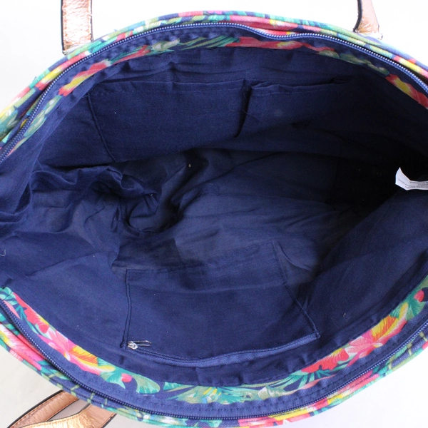 Magid Tropical Floral Pattern Straw Beach Tote Shoulder Bag