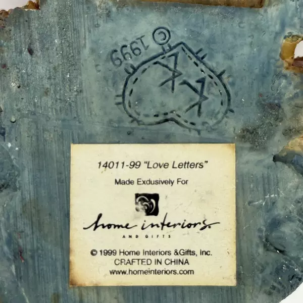 1999 Home Interiors Gifts Resin Bear Figurine Love Letters 14011-99