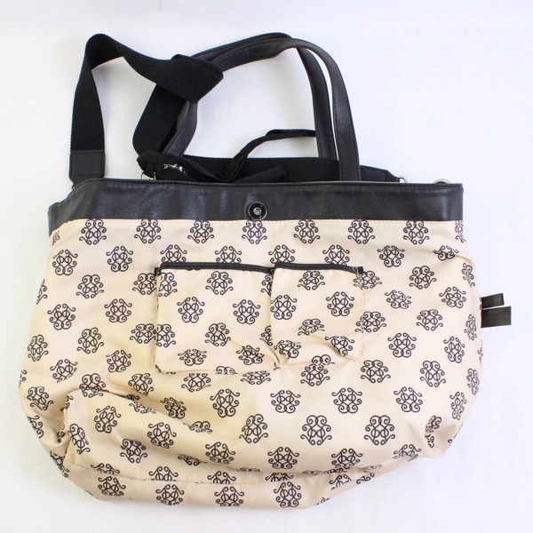 Jessica Simpson Gray and Black Faux Leather PVC Crossbody Shoulder Bag