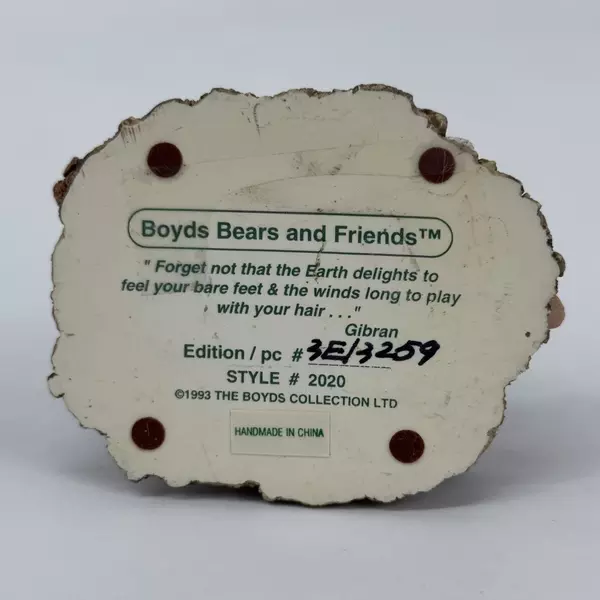 1993 Boyds Bears & Friends Figurine Forget Not That The Earth Delights To Feel L