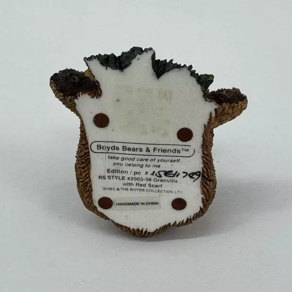 1993 Boyds Bears and Friends Grenville with Red Scarf Figurine 2003-2008