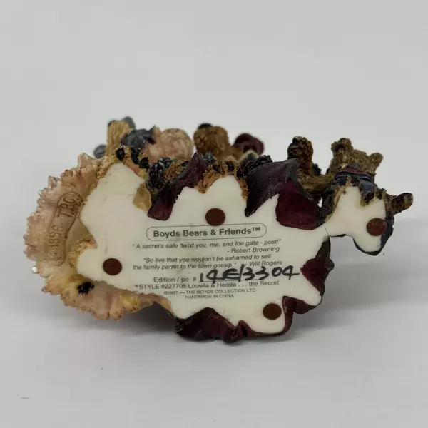 Bearstone Boyd's Bears Louella Hedda The Secret 227705 Bear Figurine Gossip 1997