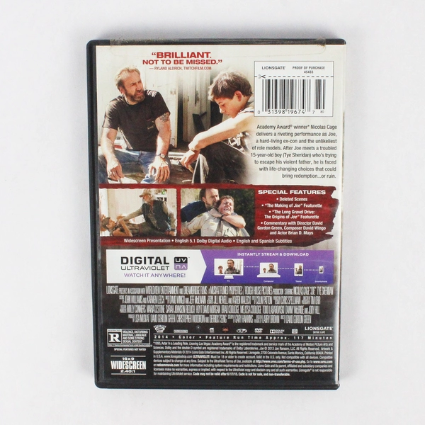 Joe DVD Widescreen 2014 Nicolas Cage