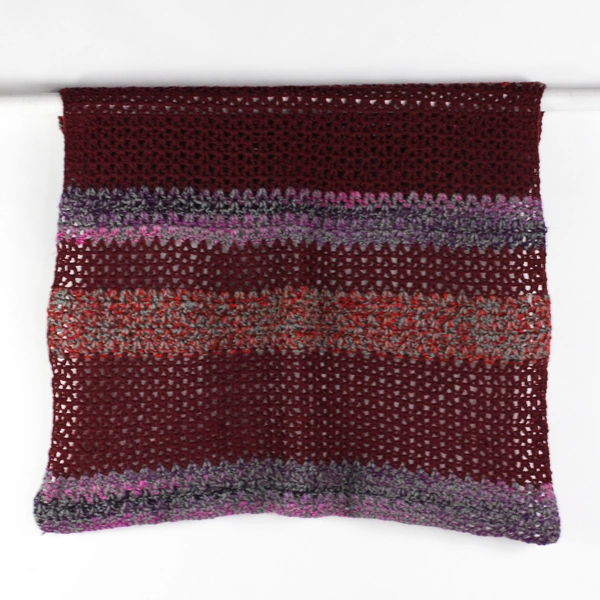 Handmade Red and Purple Crochet Afghan Throw Blanket 36" x 41"