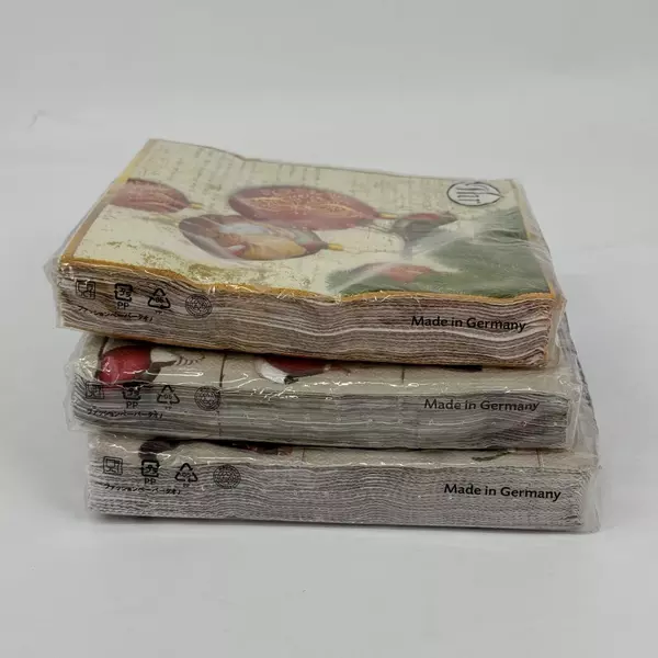 3 Packages Of FSC Debbie Taylor Kerman Christmas Pattern Paper Napkins NIP