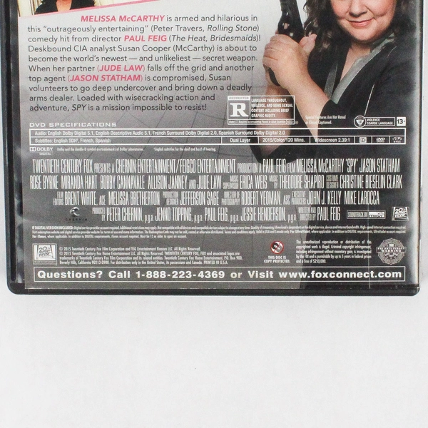 Spy DVD 2015 Melissa McCarthy Action Comedy Movie