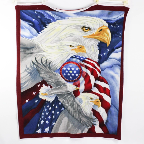 Patriotic Bald Eagle American Flag Fleece Throw Blanket 50" x 62"