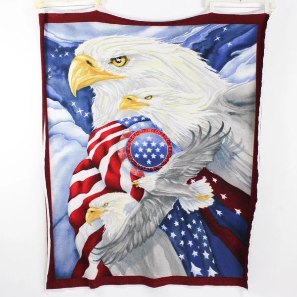 Patriotic Bald Eagle American Flag Fleece Throw Blanket 50" x 62"