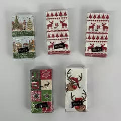 5 Packages Of 10 Pep! On Paper Holiday Pattern Tissues Moose Reindeer Stars 