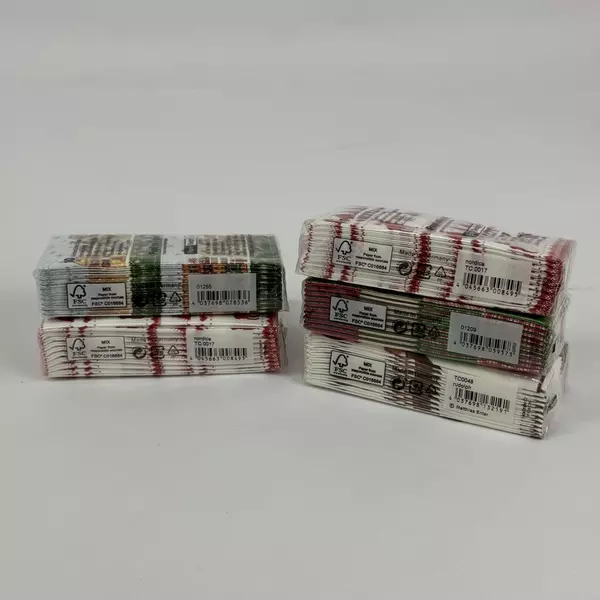 5 Packages Of 10 Pep! On Paper Holiday Pattern Tissues Moose Reindeer Stars 