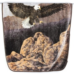 Oak Trail Bald Eagle Fuzzy Sherpa Throw Blanket 47" x 57"