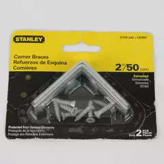 Stanley 2 Inch Corner Brace Steel L-Shaped Angle Bracket Support