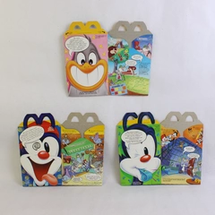 Lot of 3 Vintage 1993 McDonald's Animaniacs Happy Meal Boxes