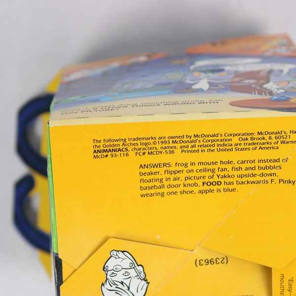 Lot of 2 Vintage 1993 McDonald's Animaniacs Happy Meal Boxes