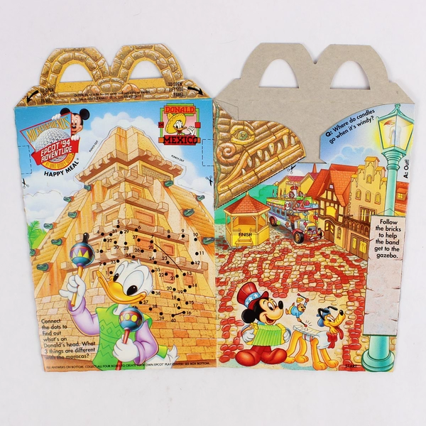 McDonald's Mickey & Friends Epcot '94 Adventure Donald/Daisy Happy Meal Box